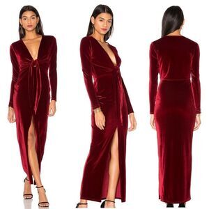 LPA Red Velvet Dress 45 in Merlot | SZ M